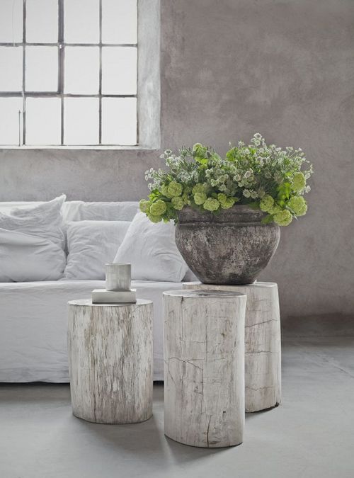 decorazioni fai da te tronchi tavolini dipinti